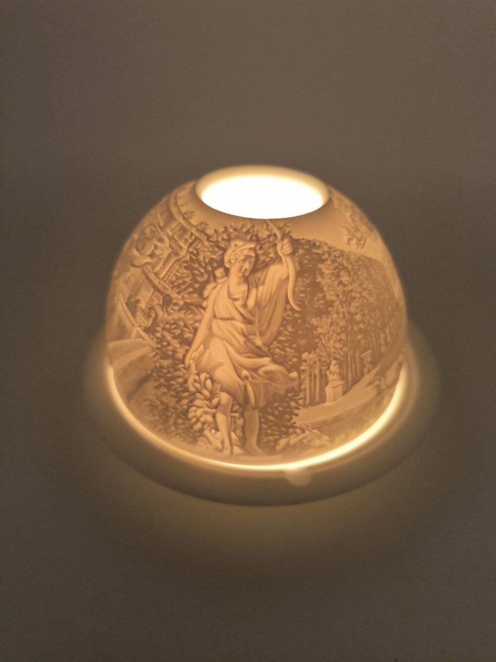 Bernardaud Limoges Porcelain Votive Candle Holder With Intricate Relief Design